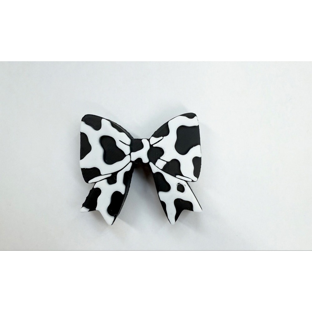 3D Cow Print Bow Strawtopper